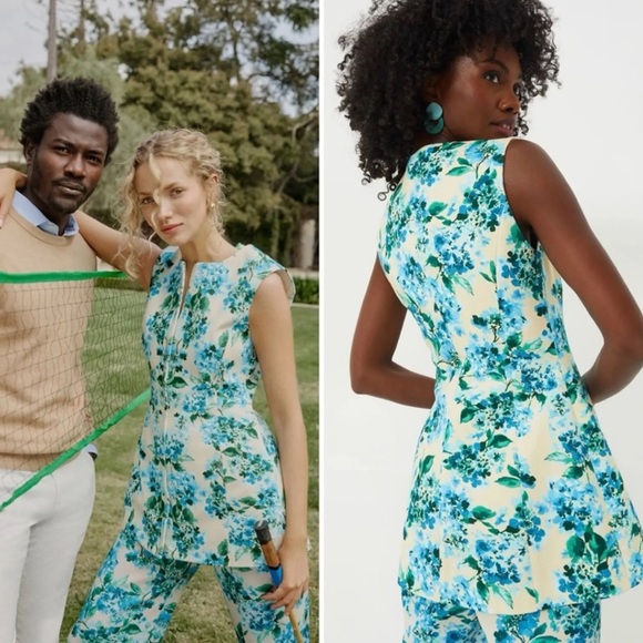 Tuckernuck Tops - TUCKERNUCK 100% cotton Water's Edge Hydrangea Rhoda Tunic NEW